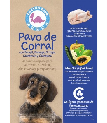 DOCTOR DINO SUPERFOOD PAVO DE CORRAL MINI SENIOR 2KG